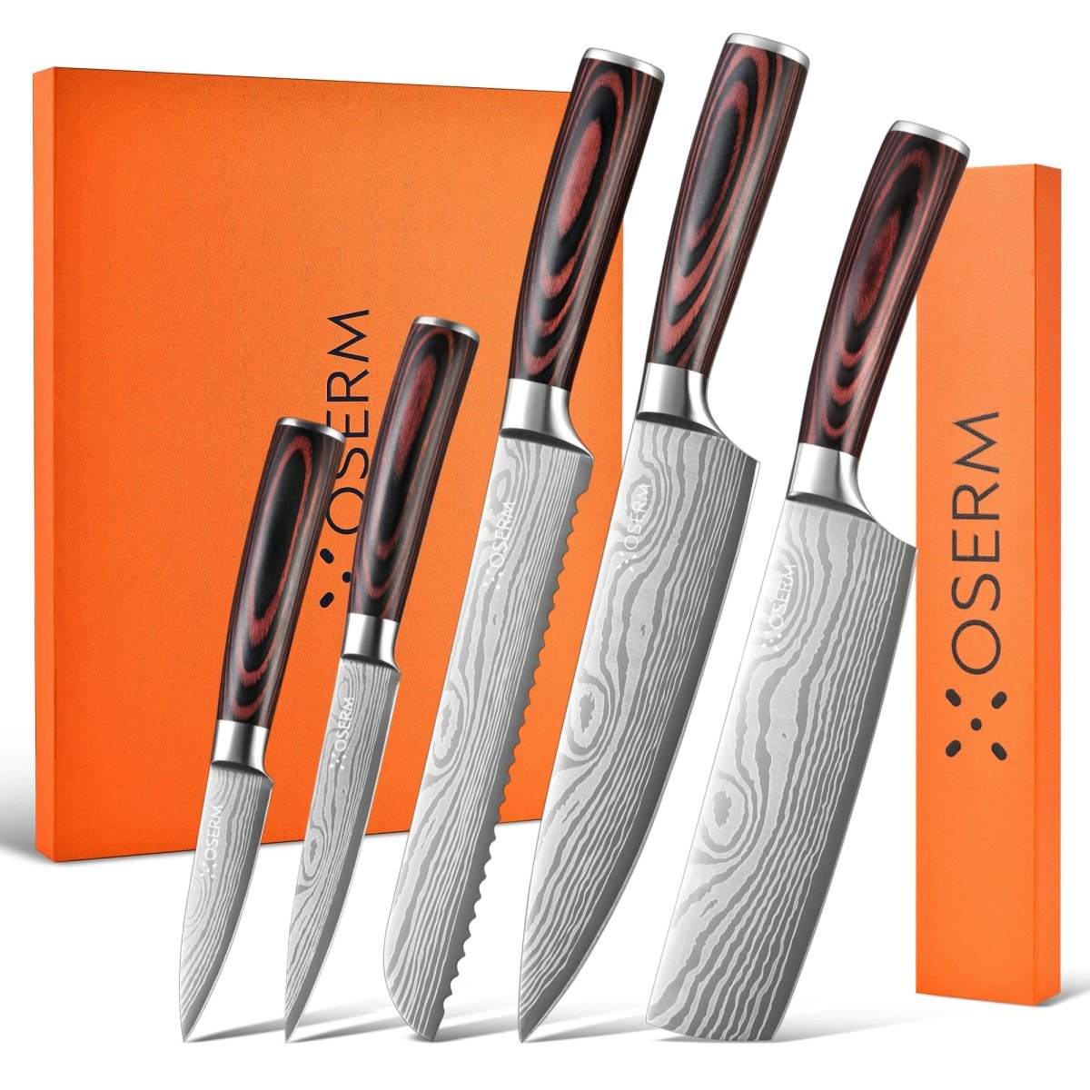 OSERM 5+1 Pieces Kitchen Knife Set with Mystery Box