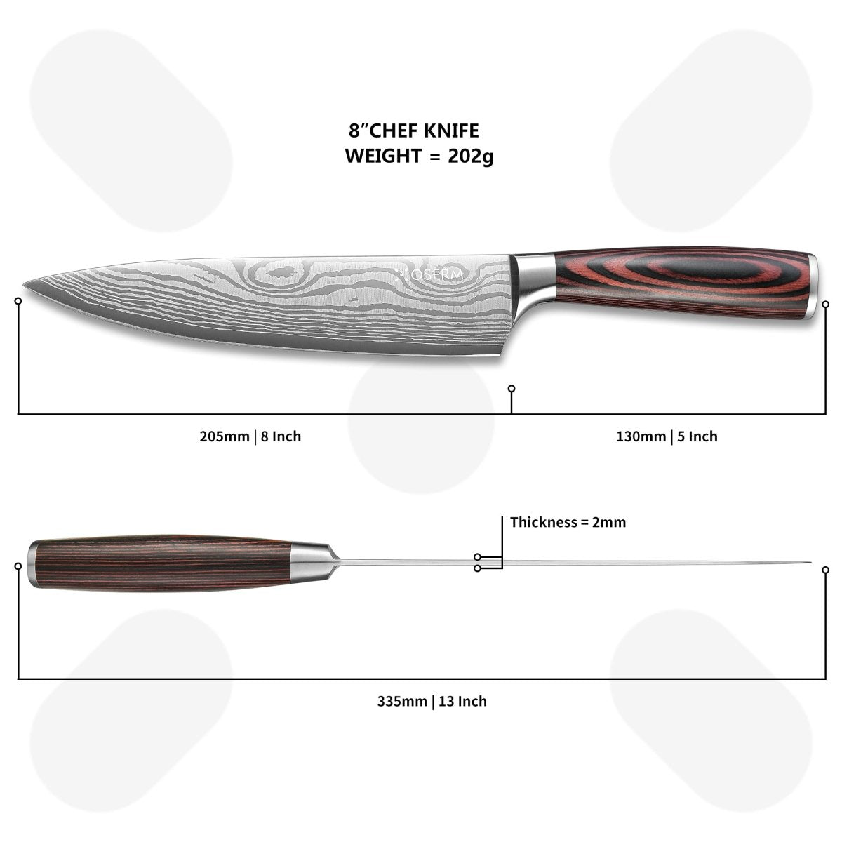 OSERM 8" Japanese Chef Knife